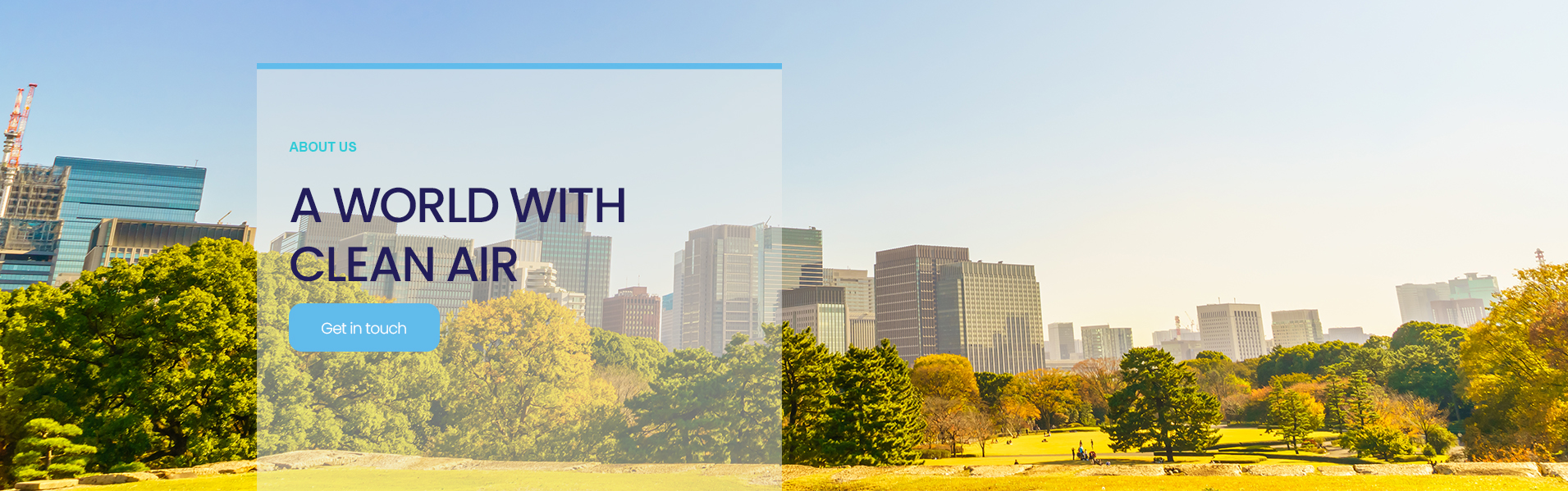 Web banner background illustrating clean air solutions