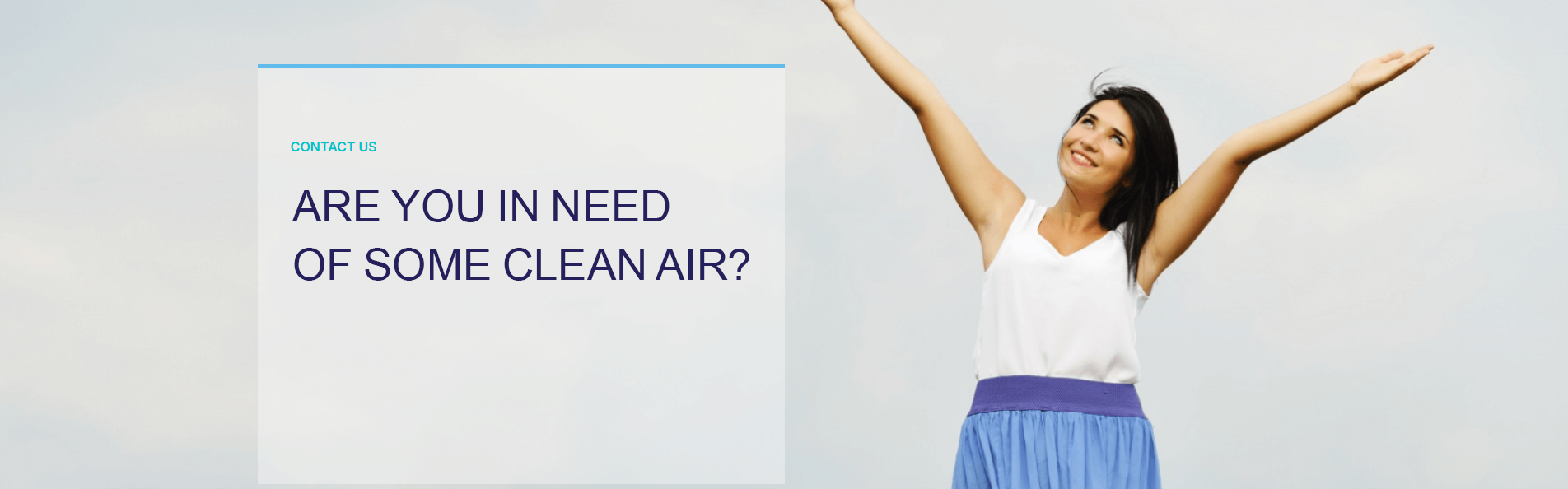 Web banner background illustrating clean air solutions